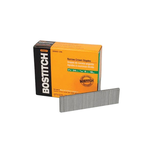 Finish Staples, 18 ga, Narrow Crown, 1-3/8 in Leg L, 1000 PK